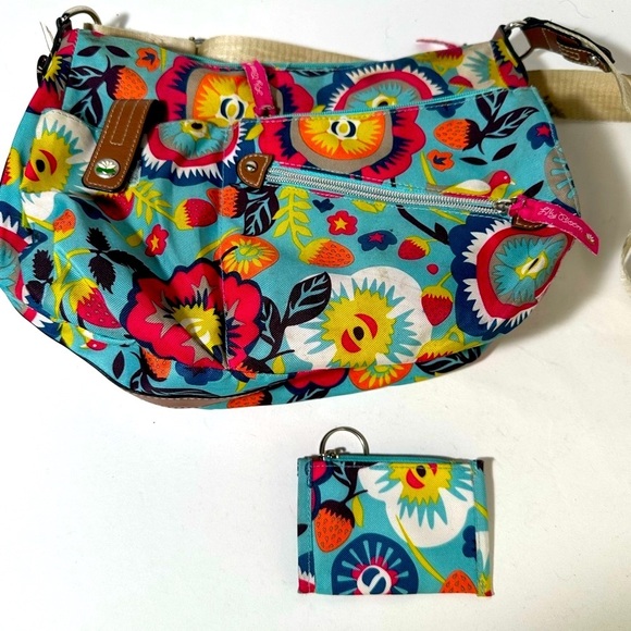 Playful Blue and Pink Crossbody Bag with Abstract Design - Picture 4 of 8